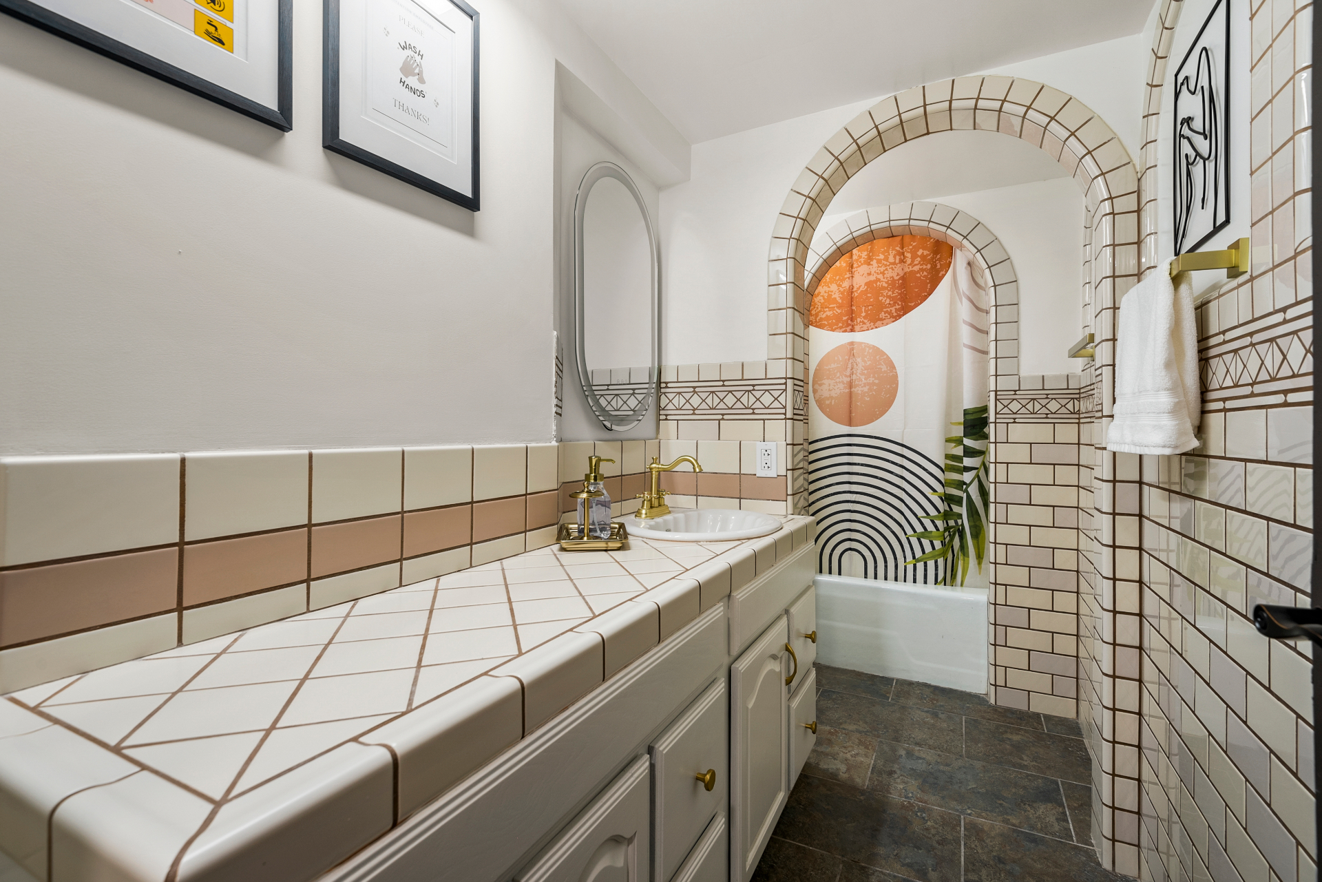 Bathroom 1 (shared) — vanity detail